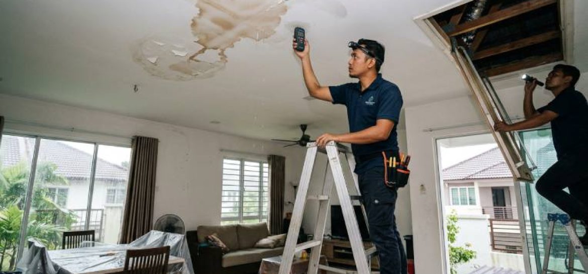 Roof Repair KL inspection for a hidden ceiling leak in a Malaysian home